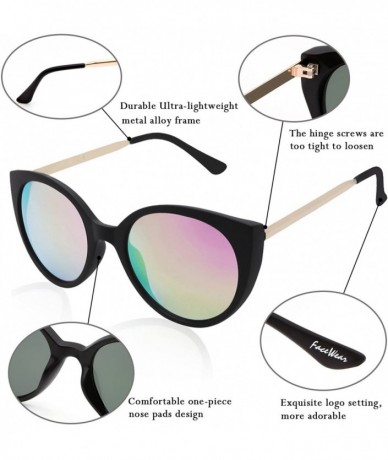 Cat Eye Women Cat Eye Sunglasses Vintage Retro Clout Goggles Plastic Frame Glasses - C1 Black - CO18ET765NX $34.33