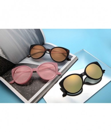 Cat Eye Women Cat Eye Sunglasses Vintage Retro Clout Goggles Plastic Frame Glasses - C1 Black - CO18ET765NX $34.33