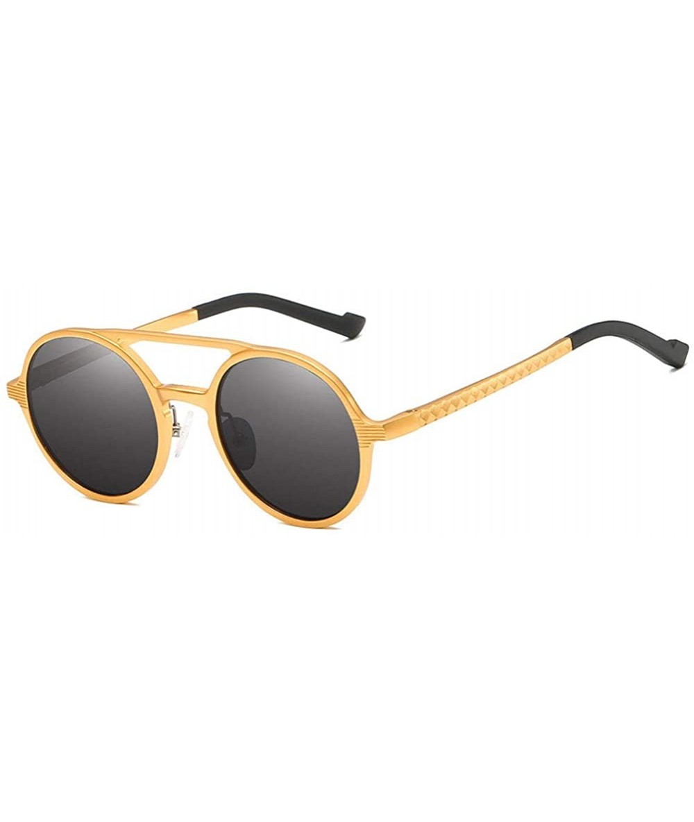 Round Men's Retro Polarized Sunglasses- Round Full Frame Fishing C5 - CG197EMCW07 $76.36