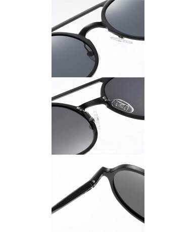 Round Men's Retro Polarized Sunglasses- Round Full Frame Fishing C5 - CG197EMCW07 $76.36