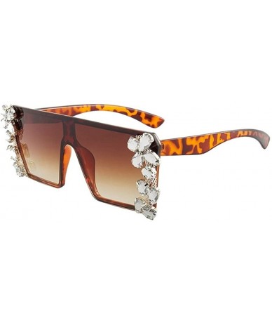 Oversized Rhinestones Sunglasses for Women Trendy Oversized Diamond One Piece Frame Eyewear UV Protection - CL190HEO23D $19.17