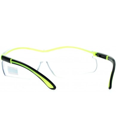 Shield Clear Lens Protective Safety Glasses UV 400 ANSI Z87.1+ Adjustable Temple - Yellow - CG189OK54E4 $18.59