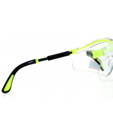 Shield Clear Lens Protective Safety Glasses UV 400 ANSI Z87.1+ Adjustable Temple - Yellow - CG189OK54E4 $18.59