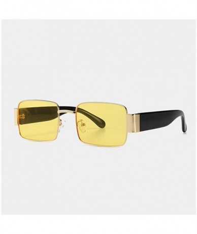 Square Square Polarized Sunglasses for Men Womans UV400 - C5 Gold Yellow - CU198EZ0RYX $25.10