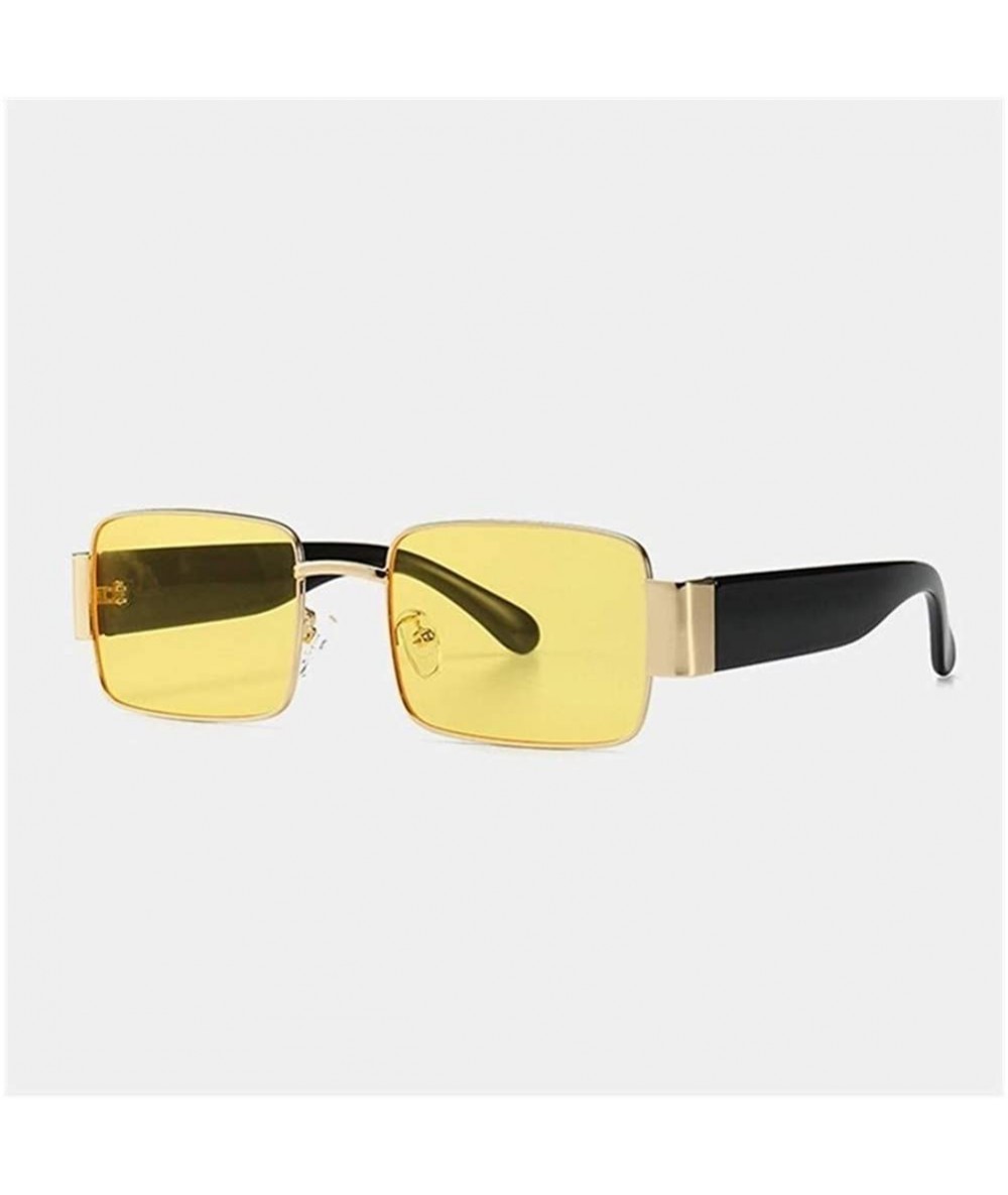 Square Square Polarized Sunglasses for Men Womans UV400 - C5 Gold Yellow - CU198EZ0RYX $25.10