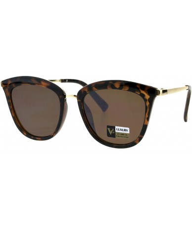 Oversized Womens VG Eyewear Mod Designer Fashion Horned Cat Eye Sunglasses - Tortoise Brown - CM18GLWOWAE $22.66