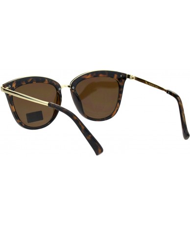 Oversized Womens VG Eyewear Mod Designer Fashion Horned Cat Eye Sunglasses - Tortoise Brown - CM18GLWOWAE $22.66