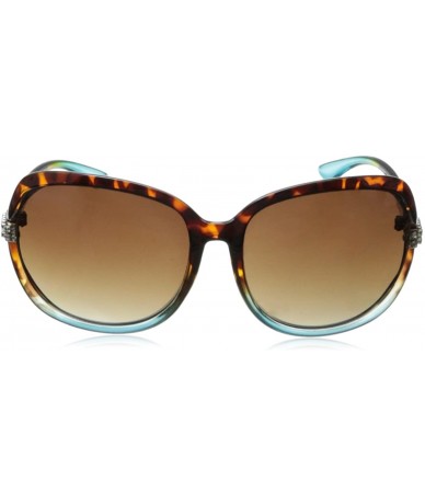 Oval Women's R3152 Oval Sunglasses - Tortoise/Turquoise - C911HJIVHRN $85.89