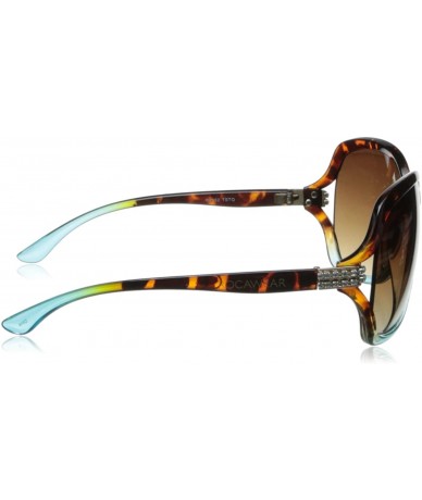 Oval Women's R3152 Oval Sunglasses - Tortoise/Turquoise - C911HJIVHRN $85.89