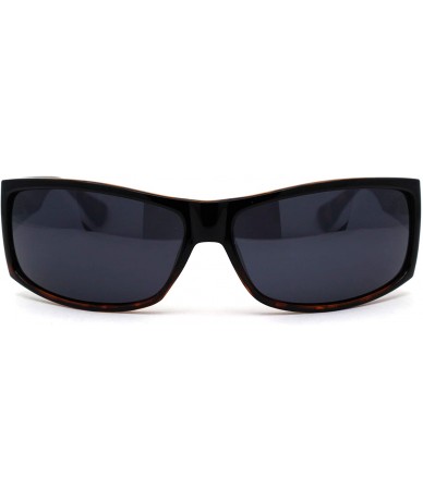 Rectangular Classic 90s Narrow Rectangular Gangster Sunglasses - Black Tortoise Black - CZ195ECQXGQ $22.78