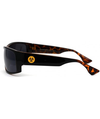 Rectangular Classic 90s Narrow Rectangular Gangster Sunglasses - Black Tortoise Black - CZ195ECQXGQ $22.78