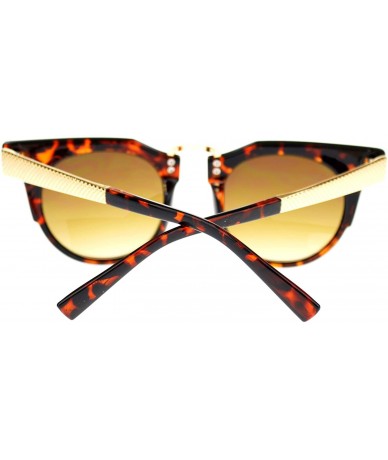 Cat Eye Womens Avant Garde Futuristic Geometric Horn Rim Cat Eye Sunglasses - Tortoise Gold - C011O205NYJ $20.89