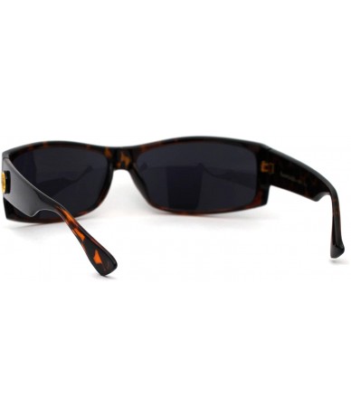 Rectangular Classic 90s Narrow Rectangular Gangster Sunglasses - Black Tortoise Black - CZ195ECQXGQ $22.78