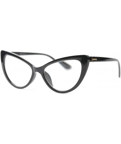 Oversized Womens Oversized Fashion Cat Eye Eyeglasses Frame Large Reading Glasses - Black - CU12NRWVC7A $22.69