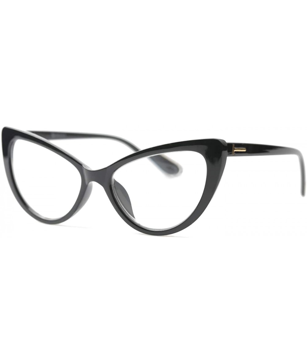 Oversized Womens Oversized Fashion Cat Eye Eyeglasses Frame Large Reading Glasses - Black - CU12NRWVC7A $22.69