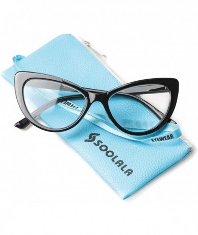 Oversized Womens Oversized Fashion Cat Eye Eyeglasses Frame Large Reading Glasses - Black - CU12NRWVC7A $22.69