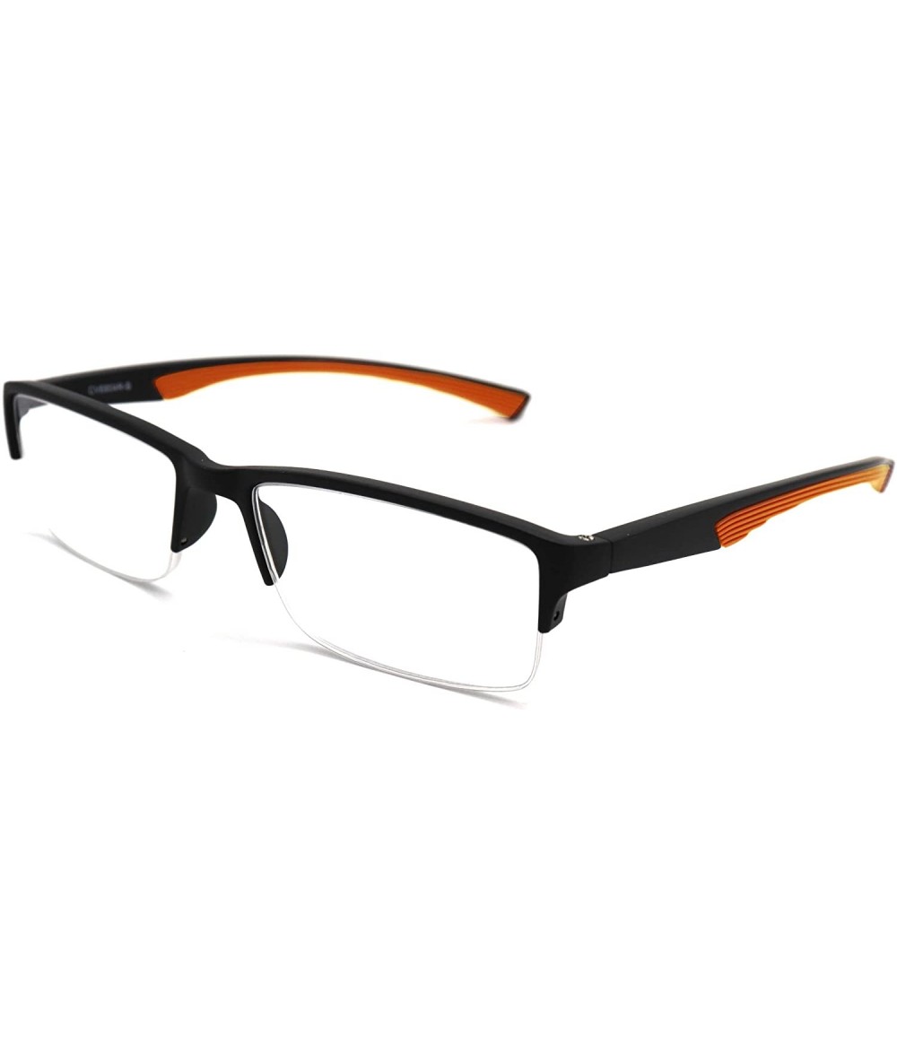 Rectangular 6904 SECOND GENERATION Semi-Rimless Flexie Reading Glasses NEW - A5 Orange - CM18WY0XDRQ $32.92