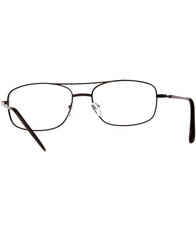 Rectangular Clear Lens Glasses With Bifocal Reading Lens Metal Rectangular Spring Hinge - Bronze - CA18EG6N096 $19.06