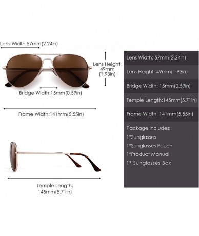 Sport Retro Polarized Aviator Sunglasses for Men Women Metal Frame Sun Glasses UV400 Protection - CF194ERMNZ6 $18.69