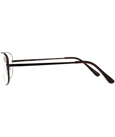 Rectangular Clear Lens Glasses With Bifocal Reading Lens Metal Rectangular Spring Hinge - Bronze - CA18EG6N096 $19.06