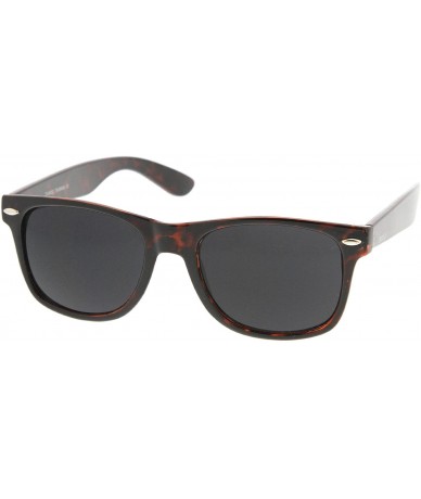 Wayfarer Retro Wide Arm Neutral Colored Lens Horn Rimmed Sunglasses 55mm - 2 Pack - Shiny Black + Tortoise - CP12N2ZNG2F $26.96