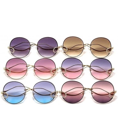 Round Vintage Round Sunglasses for Women 2020 Fashion Luxury Diamond Gradient Eyewear Ladies Chic Sun Glasses - C4192YUMWEZ $...