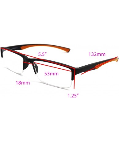 Rectangular 6904 SECOND GENERATION Semi-Rimless Flexie Reading Glasses NEW - A5 Orange - CM18WY0XDRQ $32.92