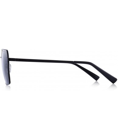 Square Square Polarized Sunglasses for Men and Women Polygon Mirrored Lens - Black - CS18QHYSD92 $41.73