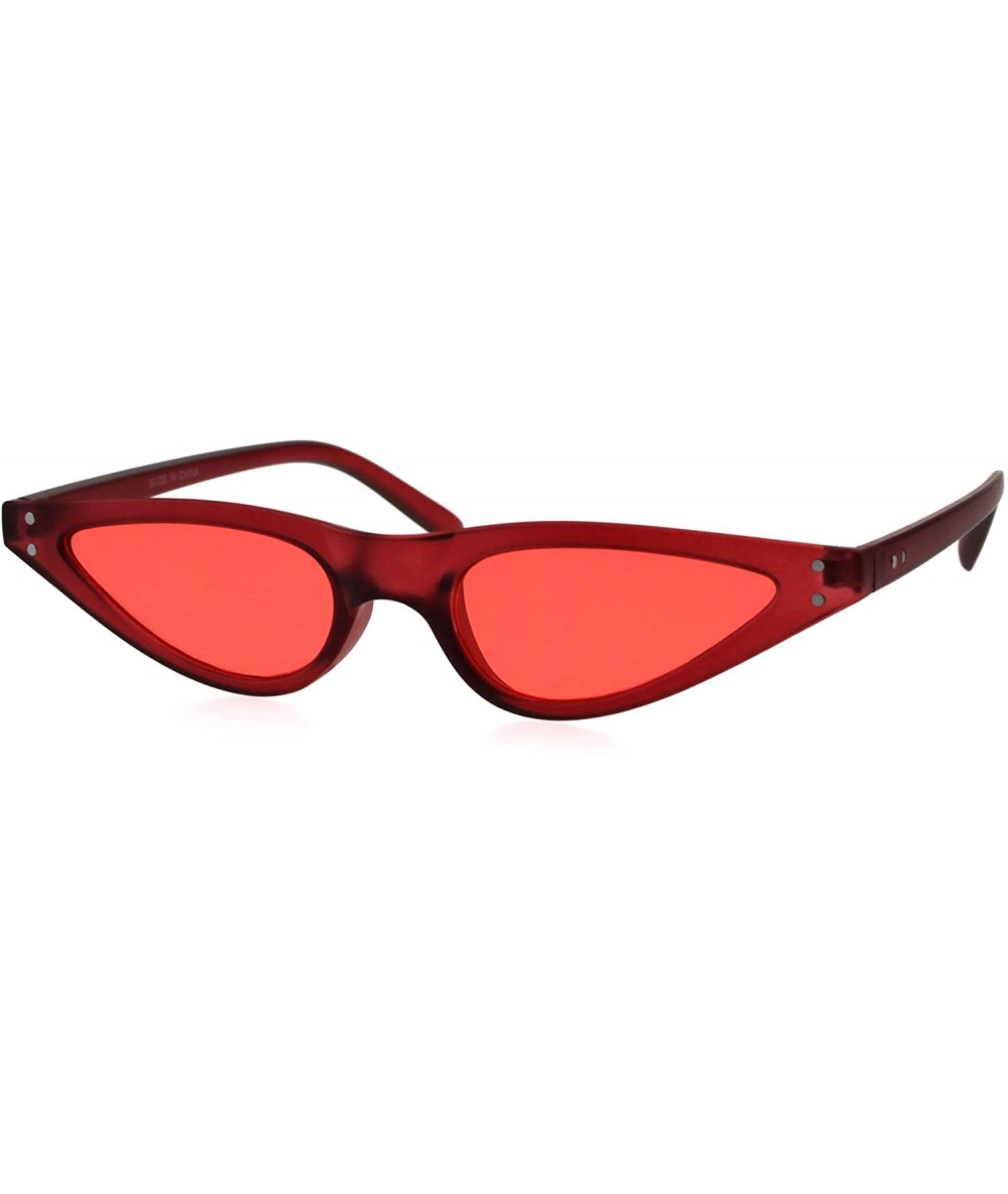 Rectangular Womens 80s Retro Vintage Goth Narrow Rectangular Cateye Sunglasses - Red - CU18E0Z0X33 $20.21