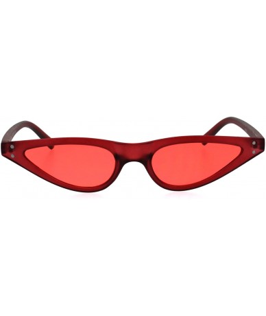 Rectangular Womens 80s Retro Vintage Goth Narrow Rectangular Cateye Sunglasses - Red - CU18E0Z0X33 $20.21