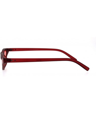 Rectangular Womens 80s Retro Vintage Goth Narrow Rectangular Cateye Sunglasses - Red - CU18E0Z0X33 $20.21