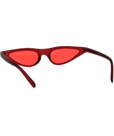 Rectangular Womens 80s Retro Vintage Goth Narrow Rectangular Cateye Sunglasses - Red - CU18E0Z0X33 $20.21