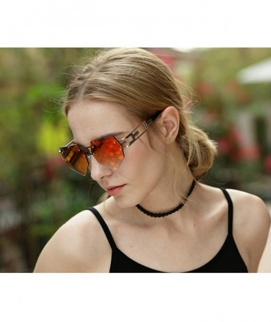 Rimless Womens Designer Cute Rimless Love Heart Shaped Sunglasses - Gold - CQ18CMT7IK2 $24.45