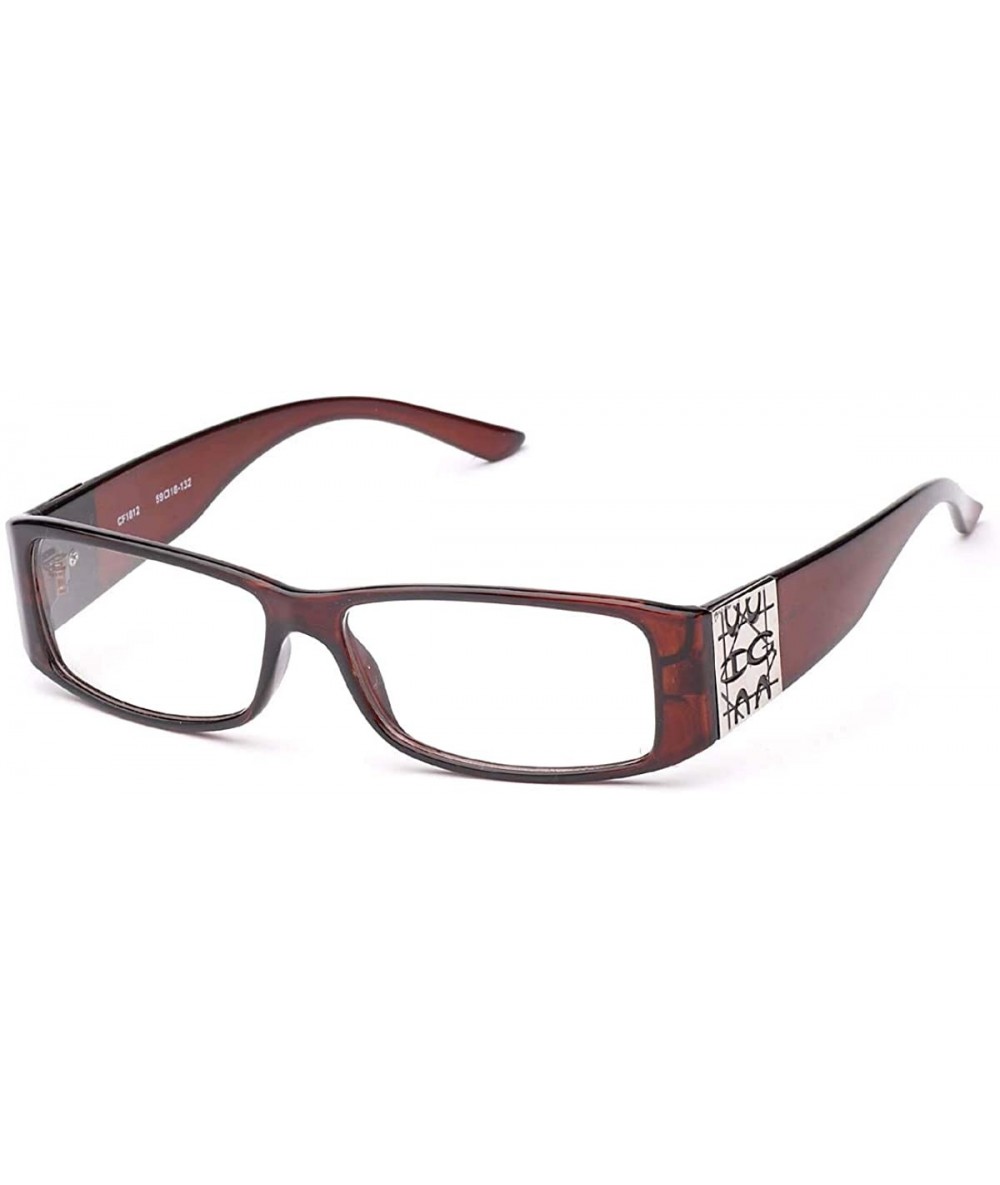 Wayfarer Thick Frame Nerd Cosplay Plastic Fashion Glasses - 1812 Brown - CZ117Q3GAT5 $19.29