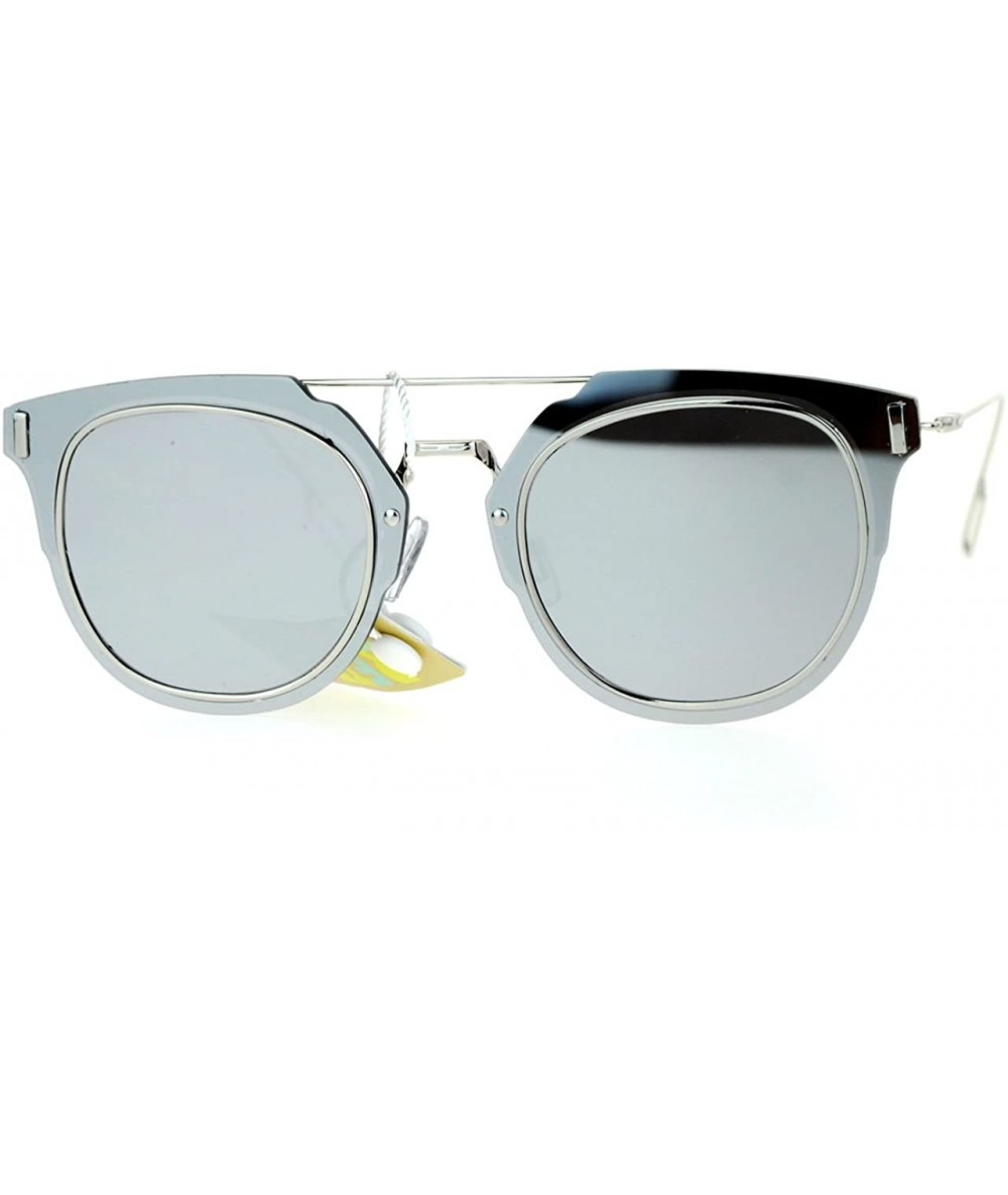 Rimless New Fashion Sunglasses Unisex Rimless Flat Lens Flat Top Metal Frame - Silver - C512B068065 $23.48