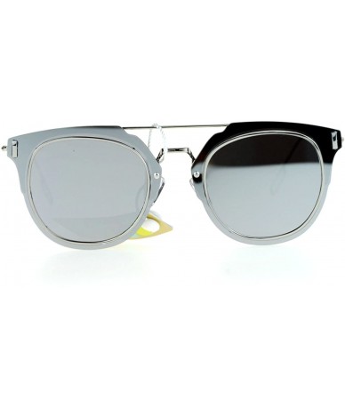 Rimless New Fashion Sunglasses Unisex Rimless Flat Lens Flat Top Metal Frame - Silver - C512B068065 $23.48