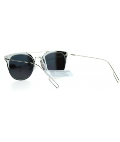 Rimless New Fashion Sunglasses Unisex Rimless Flat Lens Flat Top Metal Frame - Silver - C512B068065 $23.48