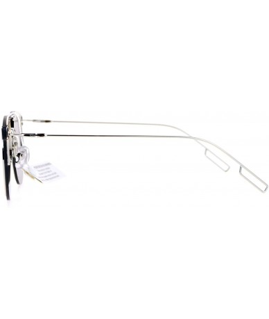 Rimless New Fashion Sunglasses Unisex Rimless Flat Lens Flat Top Metal Frame - Silver - C512B068065 $23.48