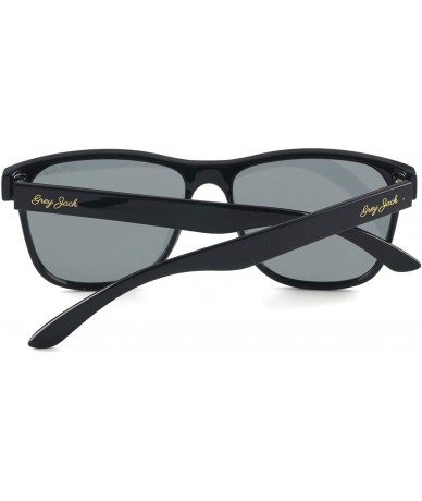 Rectangular Polarized Sunglasses Rectangular UV Protection for Men Women - Black Frame Golden Lens - C418UAEY8AC $40.05