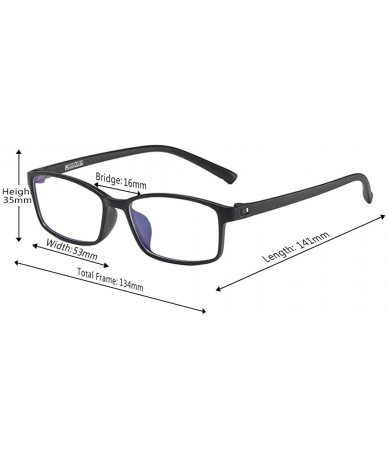 Square Unisex Full Frame Square Anti-Blue Light Reduce Eye Strain Glasses - Black - C2196XI26KH $18.65