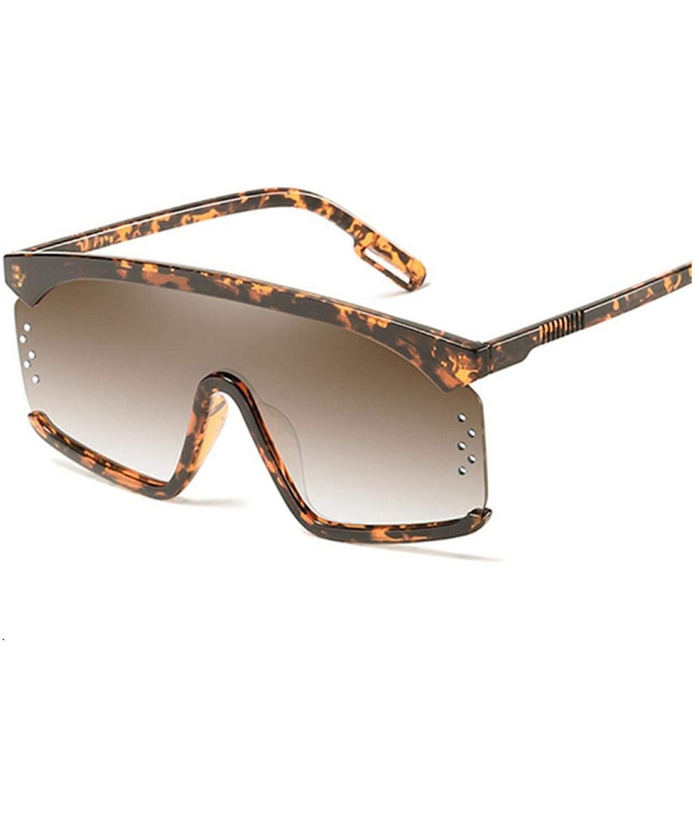 Round Vintage Shield Sunglasses Womensized Windproof Glasses One Peice Big Frame Goggles Sun Female - Leopard - C1198ZTMKM7 $...