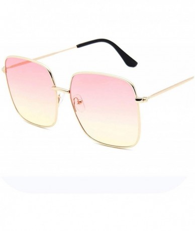 Square Luxury Square Sunglasses Women Retro Alloy Frame Big Sun Glasses Vintage Gradient Oculos Feminino - CH19853OM00 $52.25