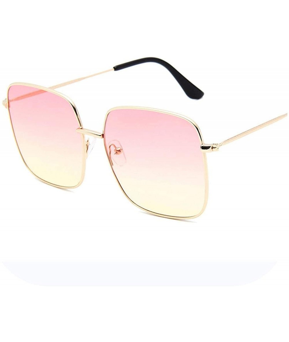 Square Luxury Square Sunglasses Women Retro Alloy Frame Big Sun Glasses Vintage Gradient Oculos Feminino - CH19853OM00 $52.25