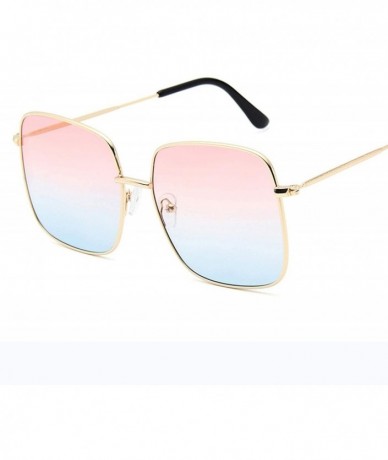 Square Luxury Square Sunglasses Women Retro Alloy Frame Big Sun Glasses Vintage Gradient Oculos Feminino - CH19853OM00 $52.25