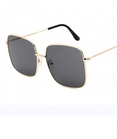 Square Luxury Square Sunglasses Women Retro Alloy Frame Big Sun Glasses Vintage Gradient Oculos Feminino - CH19853OM00 $52.25