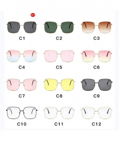 Square Luxury Square Sunglasses Women Retro Alloy Frame Big Sun Glasses Vintage Gradient Oculos Feminino - CH19853OM00 $52.25