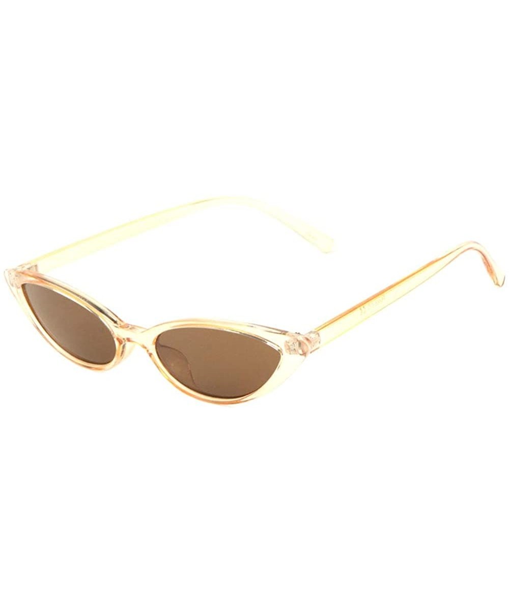 Cat Eye Sharp Round Cat Eye Crystal Color Sunglasses - Yellow - CV1985AS98H $27.86