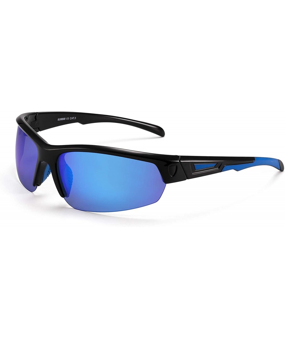 Sport Polarized Sunglasses for Men Wrap Around Sprot Sun Glasses for Cycling Fishing Driving - C6194EHKDNE $31.10