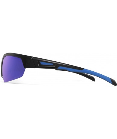 Sport Polarized Sunglasses for Men Wrap Around Sprot Sun Glasses for Cycling Fishing Driving - C6194EHKDNE $31.10