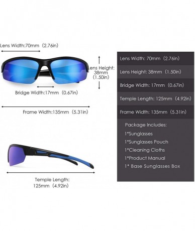 Sport Polarized Sunglasses for Men Wrap Around Sprot Sun Glasses for Cycling Fishing Driving - C6194EHKDNE $31.10